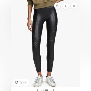 Spanx Quilted Faux Leather Leggings